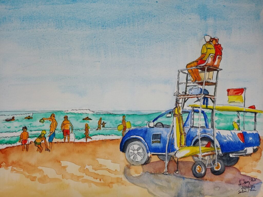 aquarelle Soulac sur mer 26 08 24